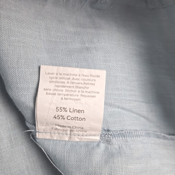 Lintico Top Medium Laura Linen Gingham Minimalist Lagenlook Boxy Coastal Beach - Picture 7 of 8